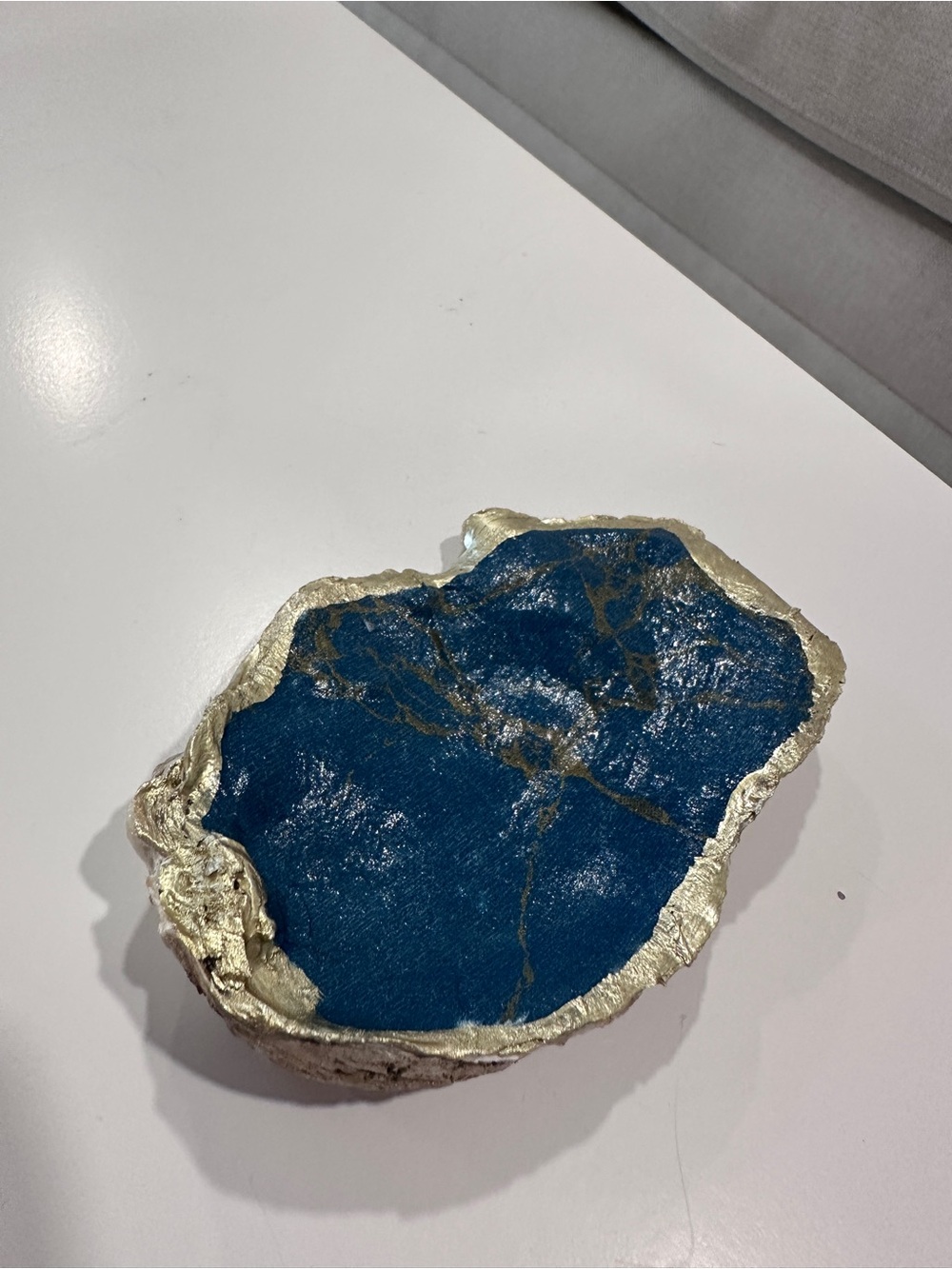Blue and Gold Geode Accent Tray - Home Accents Decor